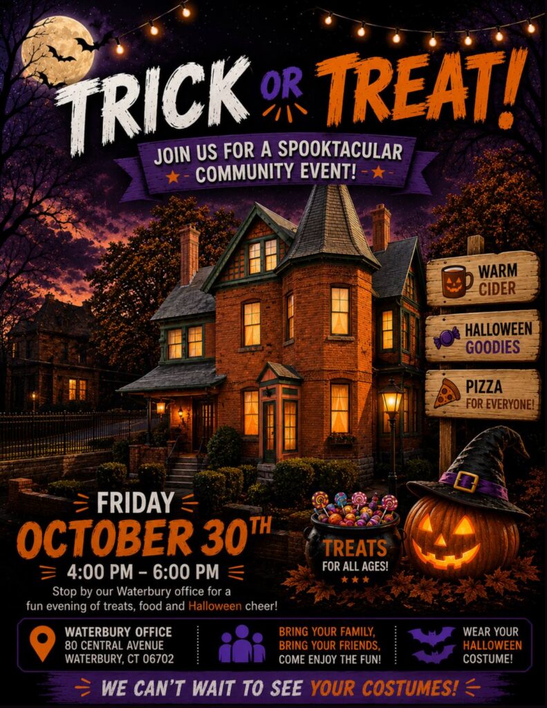 Welcome Law Firm Halloween Trick-or-Treat Event flyer
